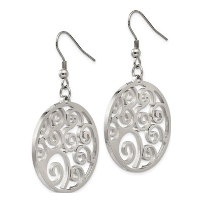 Stainless Steel Swirl Dangle Earrings – view 4