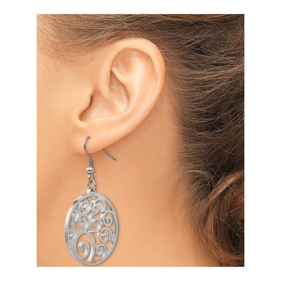 Stainless Steel Swirl Dangle Earrings – view 5