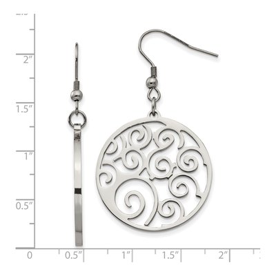 Stainless Steel Swirl Dangle Earrings – view 6
