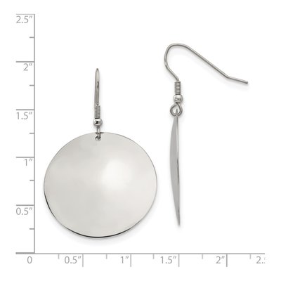 Stainless Steel Disc Dangle Earrings – view 6