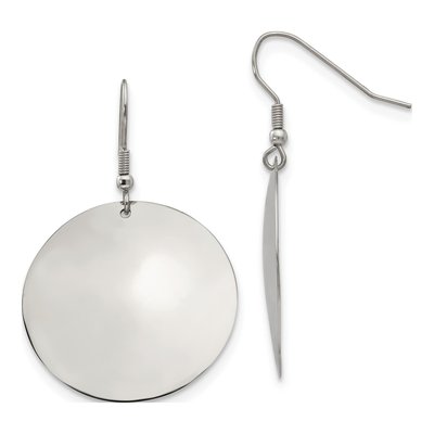 Stainless Steel Disc Dangle Earrings
