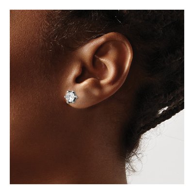 Stainless Steel Round CZ Stud Earrings – view 6