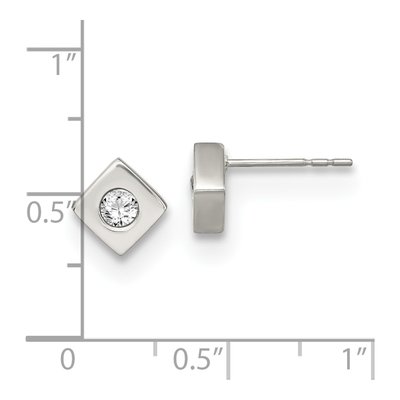 Stainless Steel CZ Stud Earrings – view 5