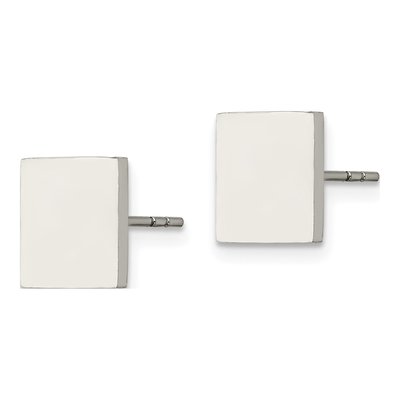 Stainless Steel Square Stud Earrings – view 5
