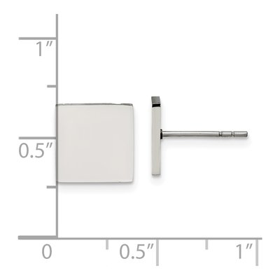 Stainless Steel Square Stud Earrings – view 7