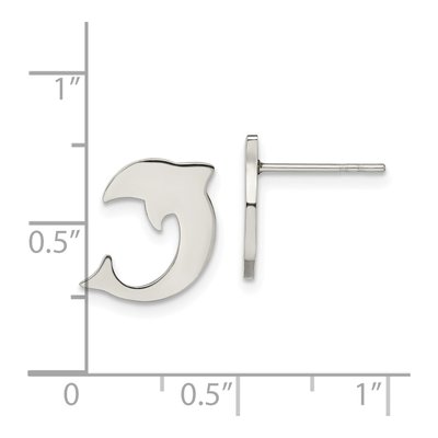 Stainless Steel Dolphin Stud Earrings – view 5