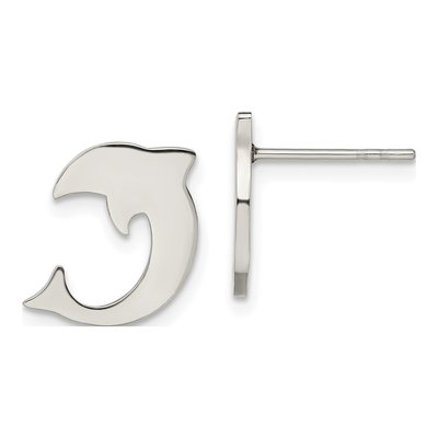 Stainless Steel Dolphin Stud Earrings