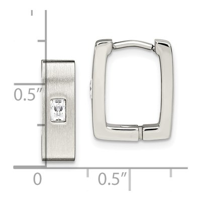 Stainless Steel 8mm CZ Huggie Hoop Earrings – view 5