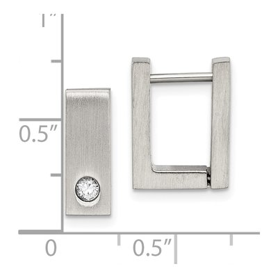 Stainless Steel 4mm CZ Huggie Hoop Earrings – view 5