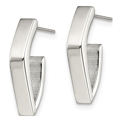 Stainless Steel 16mm J- Hoop Earrings – view 5