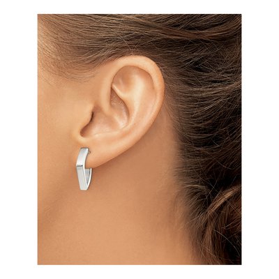 Stainless Steel 16mm J- Hoop Earrings – view 6