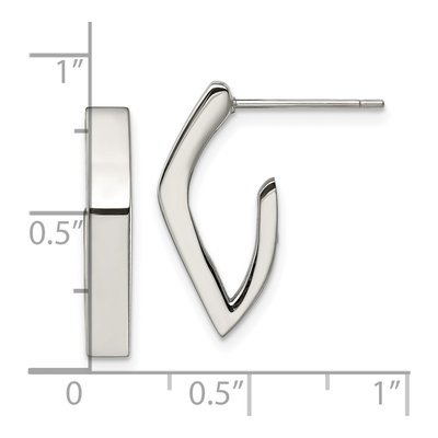 Stainless Steel 16mm J- Hoop Earrings – view 7