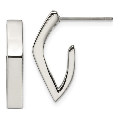 Stainless Steel 16mm J- Hoop Earrings