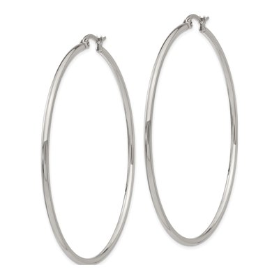 Stainless Steel 60mm Hoop Earrings – view 4