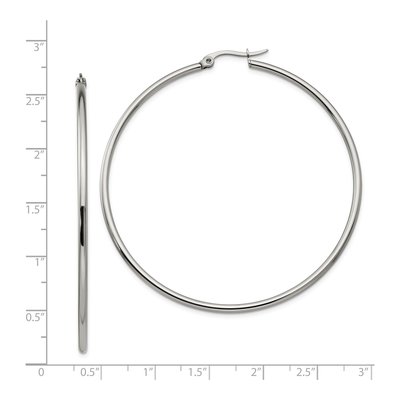 Stainless Steel 60mm Hoop Earrings – view 6