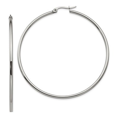Stainless Steel 60mm Hoop Earrings