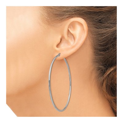 Stainless Steel 70mm Hoop Earrings – view 5