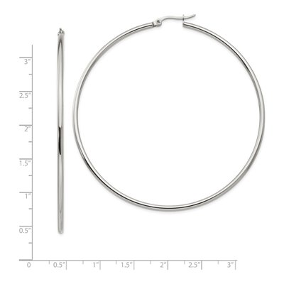 Stainless Steel 70mm Hoop Earrings – view 6