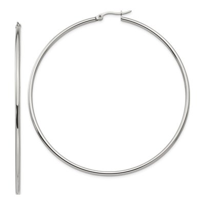 Stainless Steel 70mm Hoop Earrings