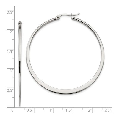 Stainless Steel 50mm Hoop Earrings – view 6