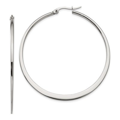 Stainless Steel 50mm Hoop Earrings