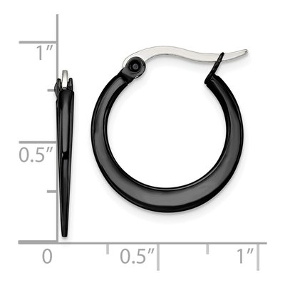 Black Stainless Steel 20mm Hoop Earrings – view 5