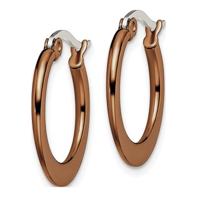 Chisel Stainless Steel Brown IP Hoop Earrings – view 5