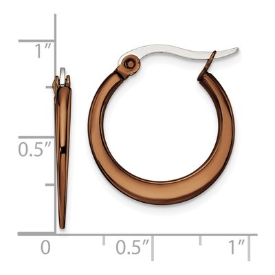 Chisel Stainless Steel Brown IP Hoop Earrings – view 7
