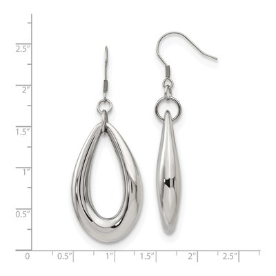 Stainless Steel Teardrop Dangle Earrings – view 6
