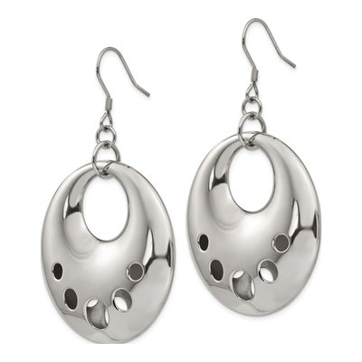 Stainless Steel Circle Dangle Earrings – view 4