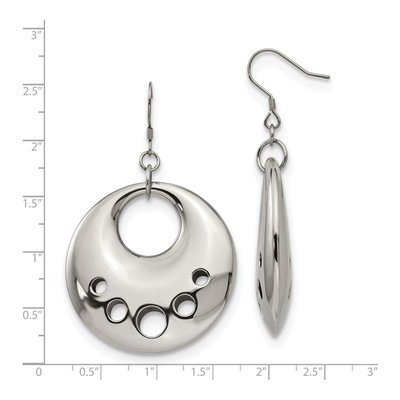 Stainless Steel Circle Dangle Earrings – view 6