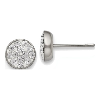 Stainless Steel Crystal Stud Earrings
