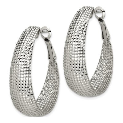 Stainless Steel 42mm Oval Hoop Earrings – view 5