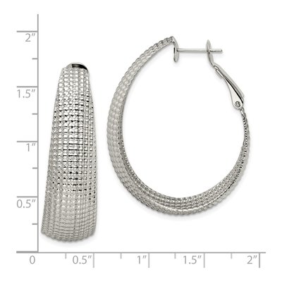 Stainless Steel 42mm Oval Hoop Earrings – view 7