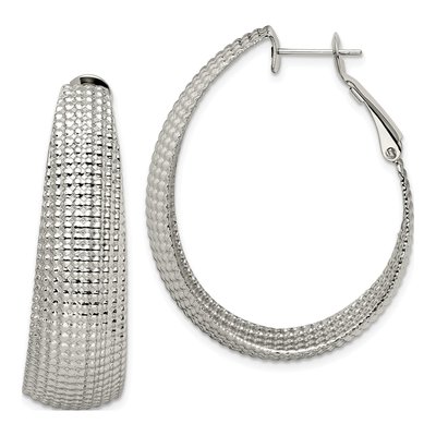 Stainless Steel 42mm Oval Hoop Earrings