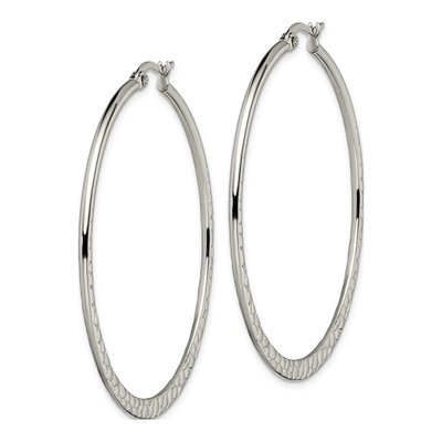 Stainless Steel 50mm Hoop Earrings – view 4