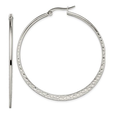 Stainless Steel 50mm Hoop Earrings