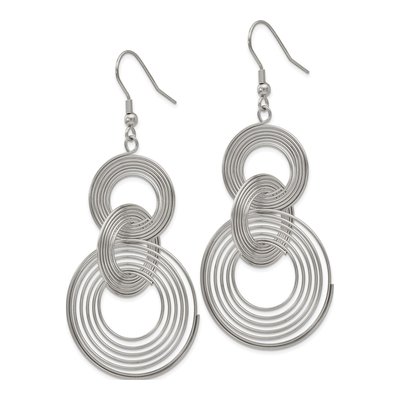 Stainless Steel Multi-Circle Dangle Earrings – view 4