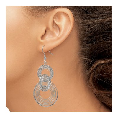 Stainless Steel Multi-Circle Dangle Earrings – view 5