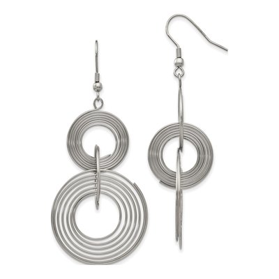 Stainless Steel Multi-Circle Dangle Earrings