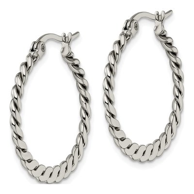 Stainless Steel 29mm Braided Hoop Earrings – view 4