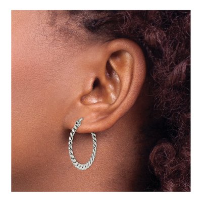 Stainless Steel 29mm Braided Hoop Earrings – view 5