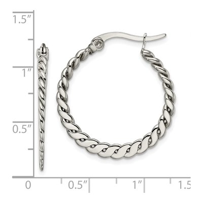 Stainless Steel 29mm Braided Hoop Earrings – view 6