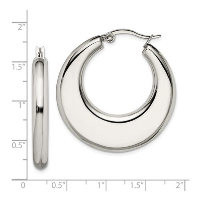 Stainless Steel 35mm Hoop Earrings – view 7
