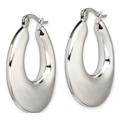 Stainless Steel 34mm Teardrop Hoop Earrings – view 5