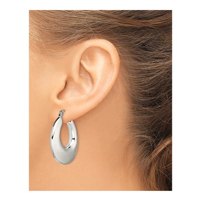 Stainless Steel 34mm Teardrop Hoop Earrings – view 6