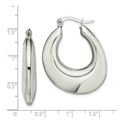 Stainless Steel 34mm Teardrop Hoop Earrings – view 7