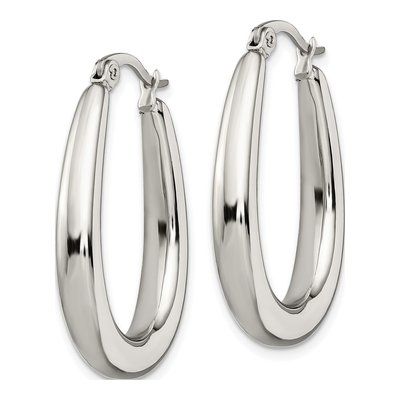 Stainless Steel 31mm Teardrop Hoop Earrings – view 5
