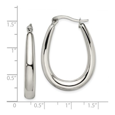 Stainless Steel 31mm Teardrop Hoop Earrings – view 7