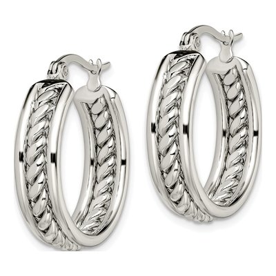 Stainless Steel 26mm Twisted Hoop Earrings – view 5